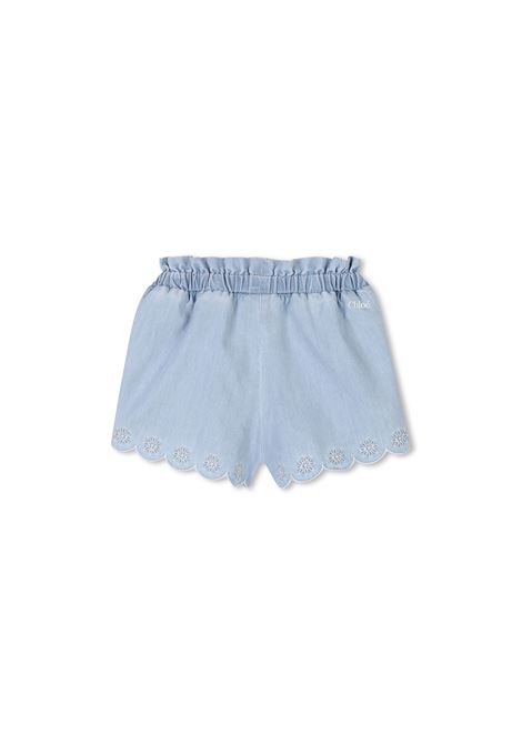 Set Blusa e Shorts In Bianco e Azzurro CHLOÉ KIDS | C20401N48